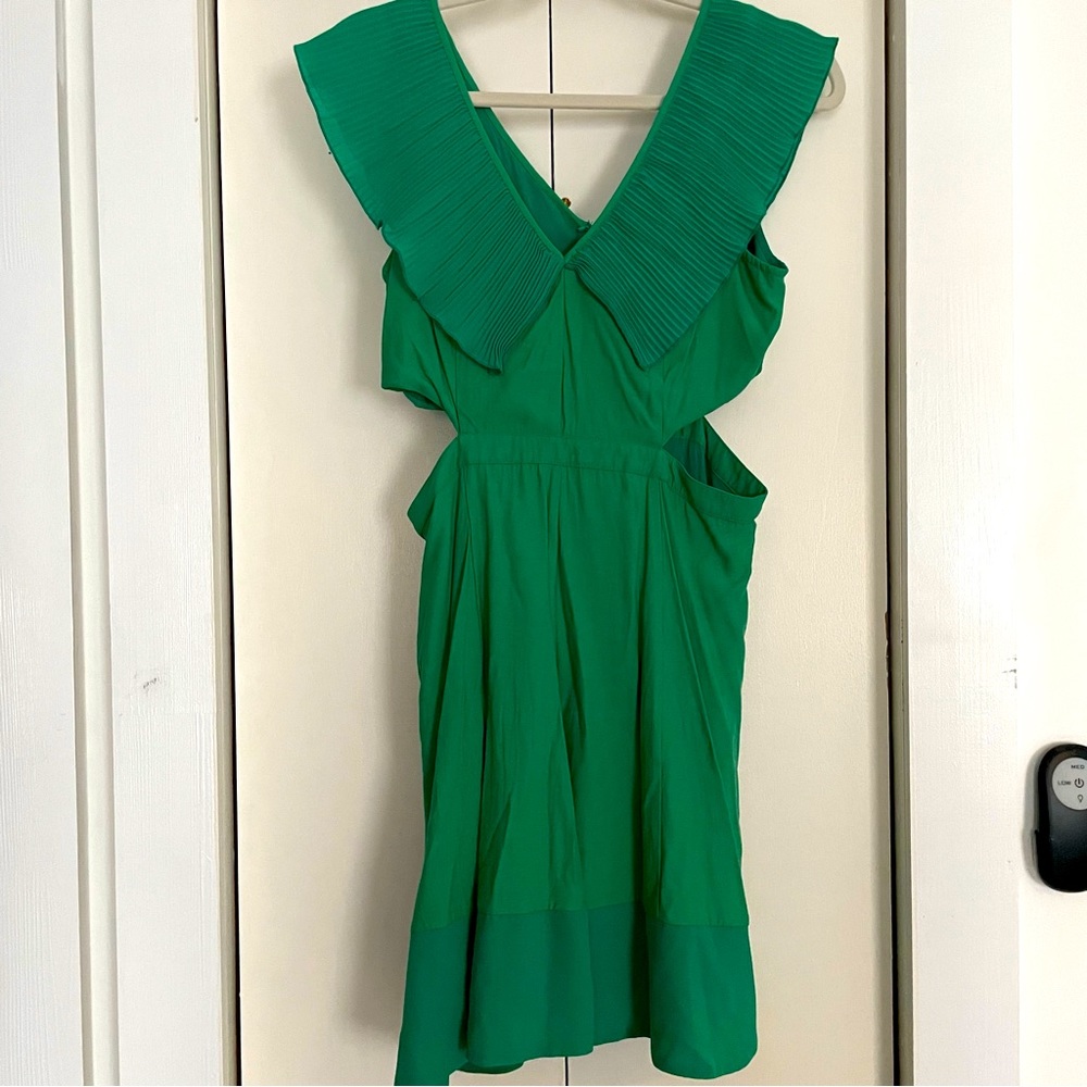 Harlyn (ASOS) Green Cut Out Ruffle Mini Dress Size Medium EUC
